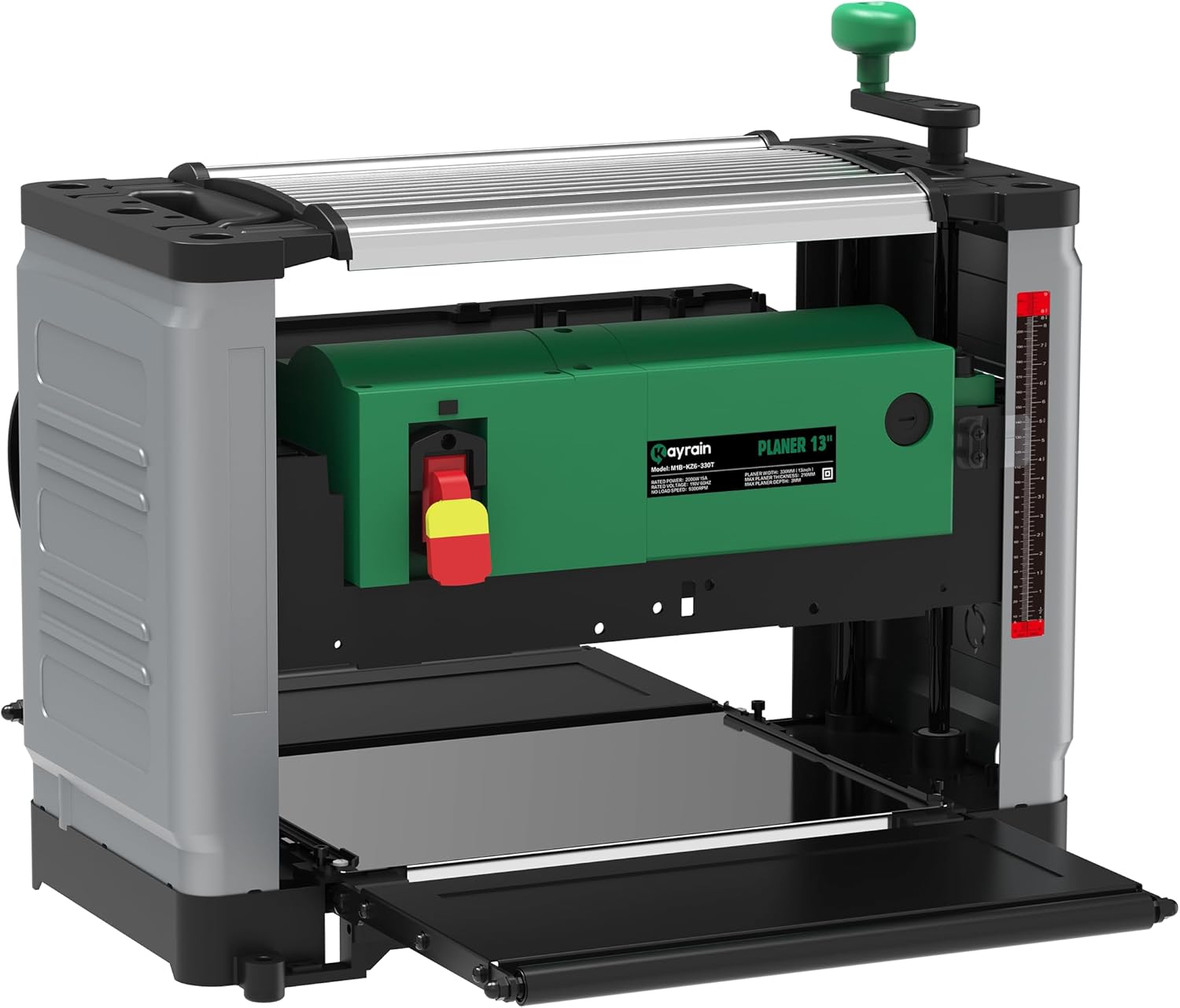 13'' Benchtop Planer 15A 2000W - HSS Double-sided Blade