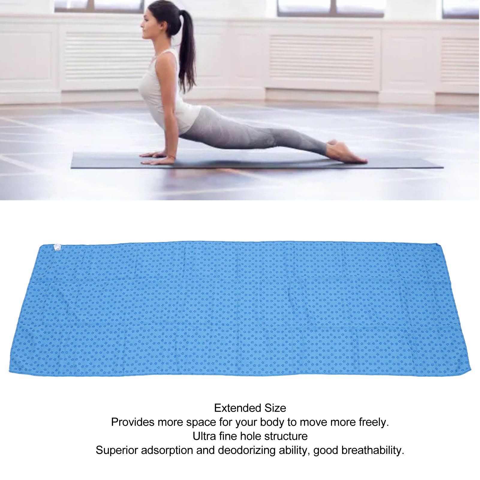 Toalla de Pilates de Microfibra, Toalla de Pilates Antideslizante Mejor Protección de Amortiguación para Ejercicios de Pilates (BLUE)