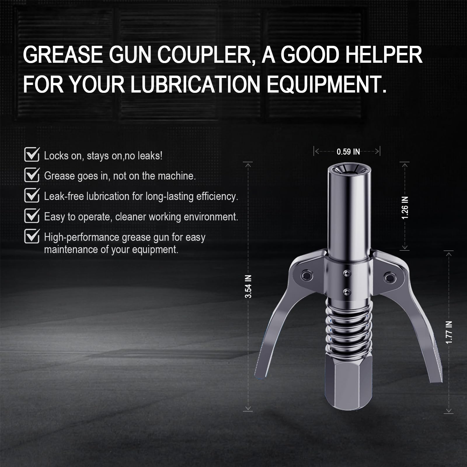 FJXBYWM 2PCS Grease Gun Coupler Grease Gun Lock Coupler, Grease Gun Tips Locking Grease Joint Fittings Compatible with All Grease Guns, Suitable for Automobiles, Ships Industrial Machinery Etc. 4