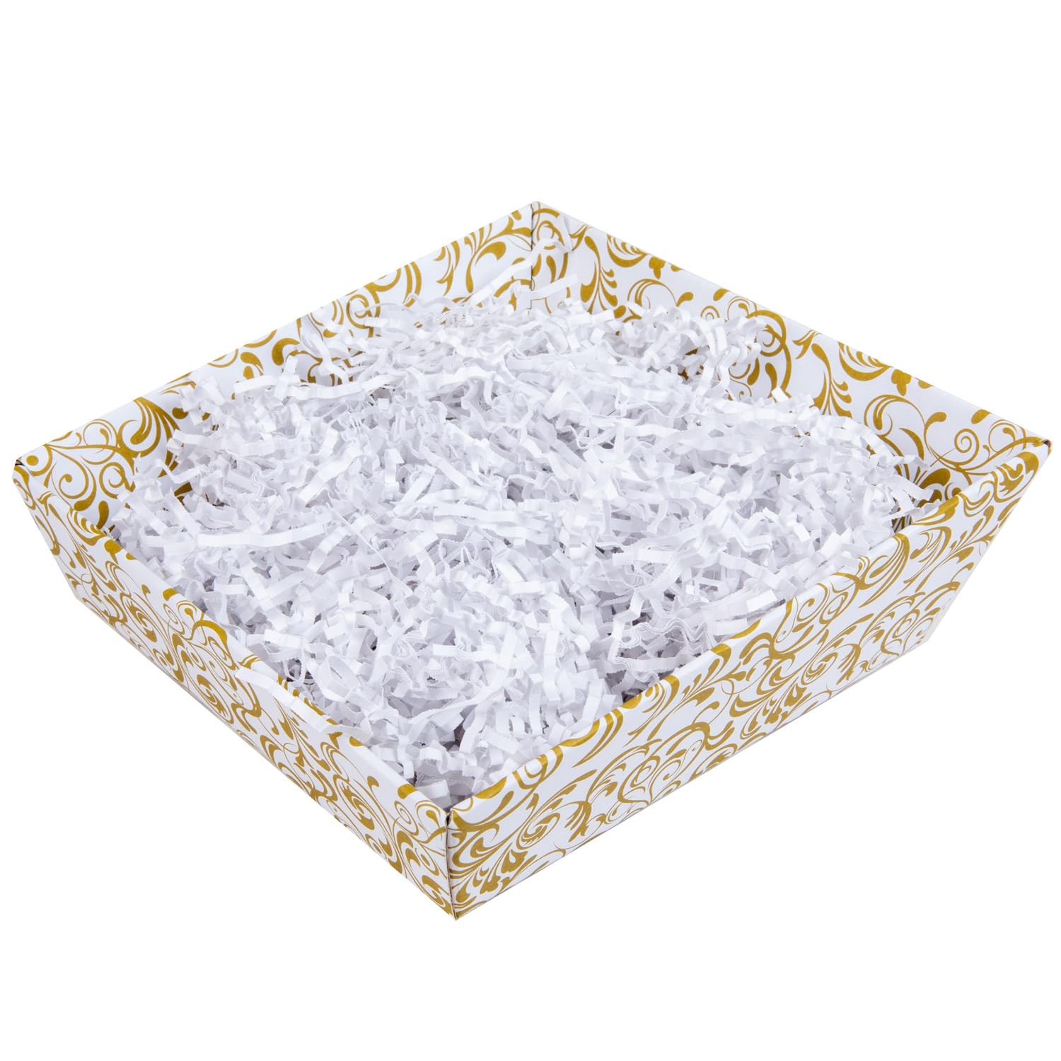 10 kg PresentFill®️ Materiał wypełnienia przyjazny dla środowiska materiał tapicerski, diament, biały ze 100% papieru z recyklingu do koszy prezentowych, wysyłki, opakowanie - materiał opakowaniowy do pakowania | wypełniania, tapicerki, wypychania, dekoro