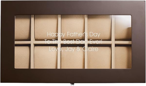 THINGS REMEMBERED Engraved Espresso Wooden 10 Slot Watch Box with Drawer Free Customization