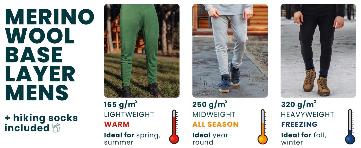 32 Degrees Men Merino Wool Base Layer Mens Bottom Pants 100