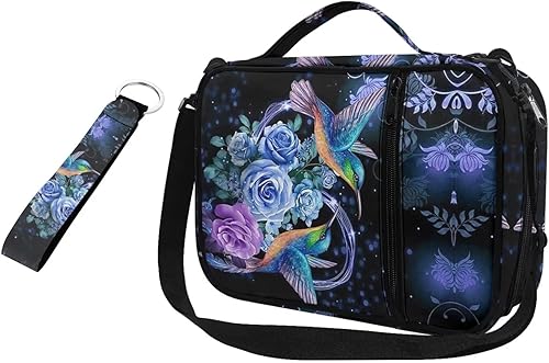 Dukflyling Funda para la Biblia con asa y bolsillo con cremallera, funda para la Biblia con diseño de flores de pájaro, bolsa de iglesia, bolsa de