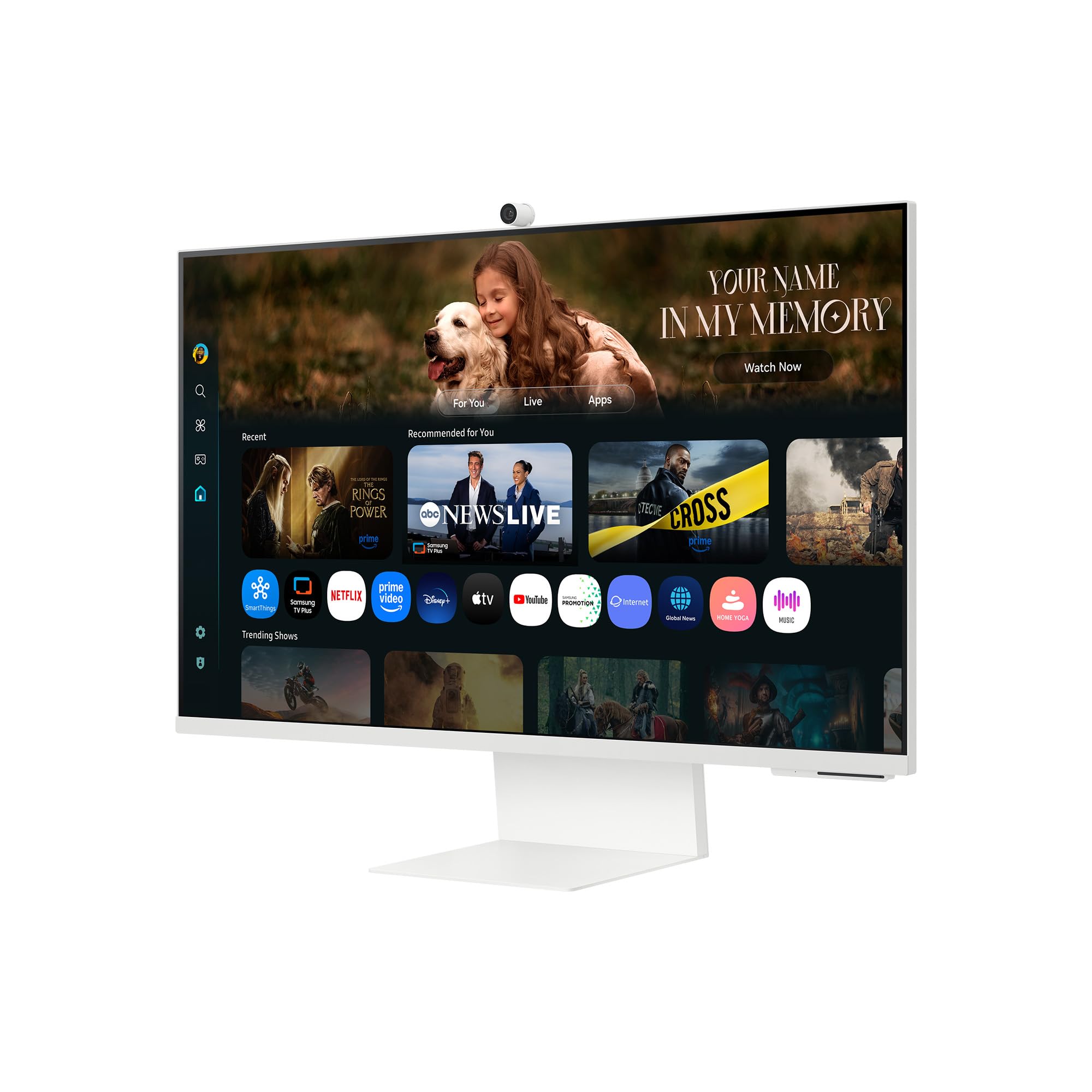 Samsung M80F 32 Zoll 4K Smart AI Monitor, VA-Panel, 3840 x 2160, 60Hz, 4ms (G/G), Kamera, Speaker, Gaming Hub, 4K Upscaling, Sprachsteuerung, Smart TV-Apps & AI Features, HDR10+, USB-C, LS32FM801UUXEN