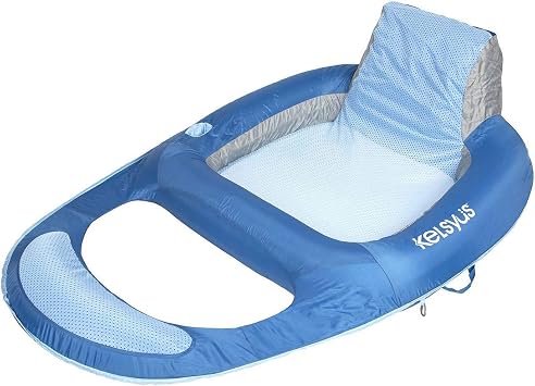 Kelsyus Spring Float Pool Lounger Chair, Light Blue