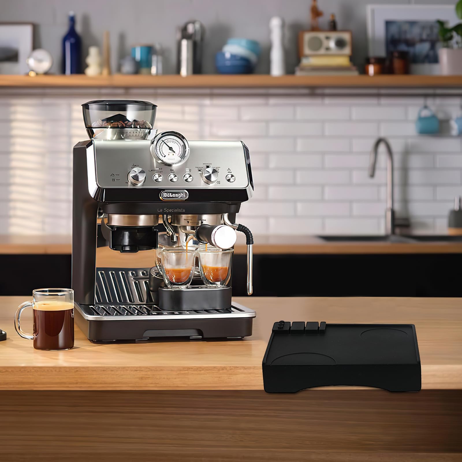 Spazzola Per Pulizia Macchina Da Caffè - Con Testina Staccabile E Manico In Legno Per Manutenzione - Foto 5