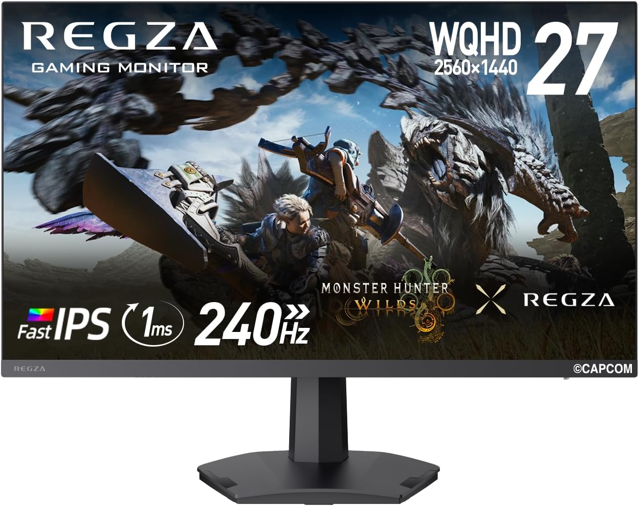 REGZA ゲーミングモニター 27インチ WQHD 240Hz モンスターハンターワイルズ推奨画質 1ms(GTG) HDR10 Fast IPSパネル Adaptive Sync HDMI対応 RM-G276N