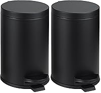 Vista 5 de SunnyPoint Cubo de basura redondo de 4.5 litros (1.2 galones) con cubo interior de plástico; baño, oficina, cocina y dormitorio con paso y cierre