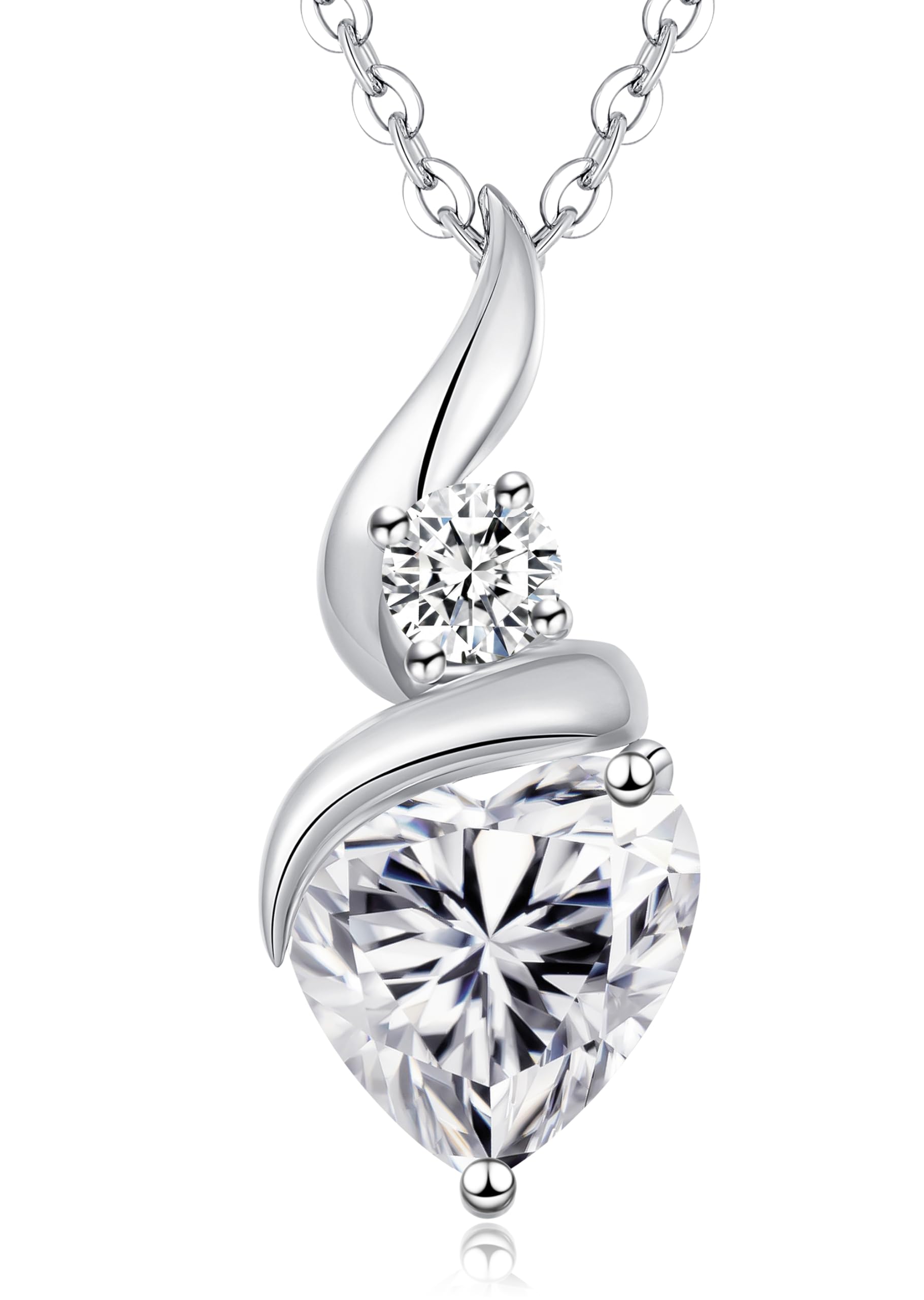 LOUISA SECRET Collana Delle Donne 925 Sterling Silver Rame placcato oro rosa Infinity Heart Collana Cuore Fuoco Pendant Birthstone Fiamma del Cuore Regalo per Le Donne Mamma Donna