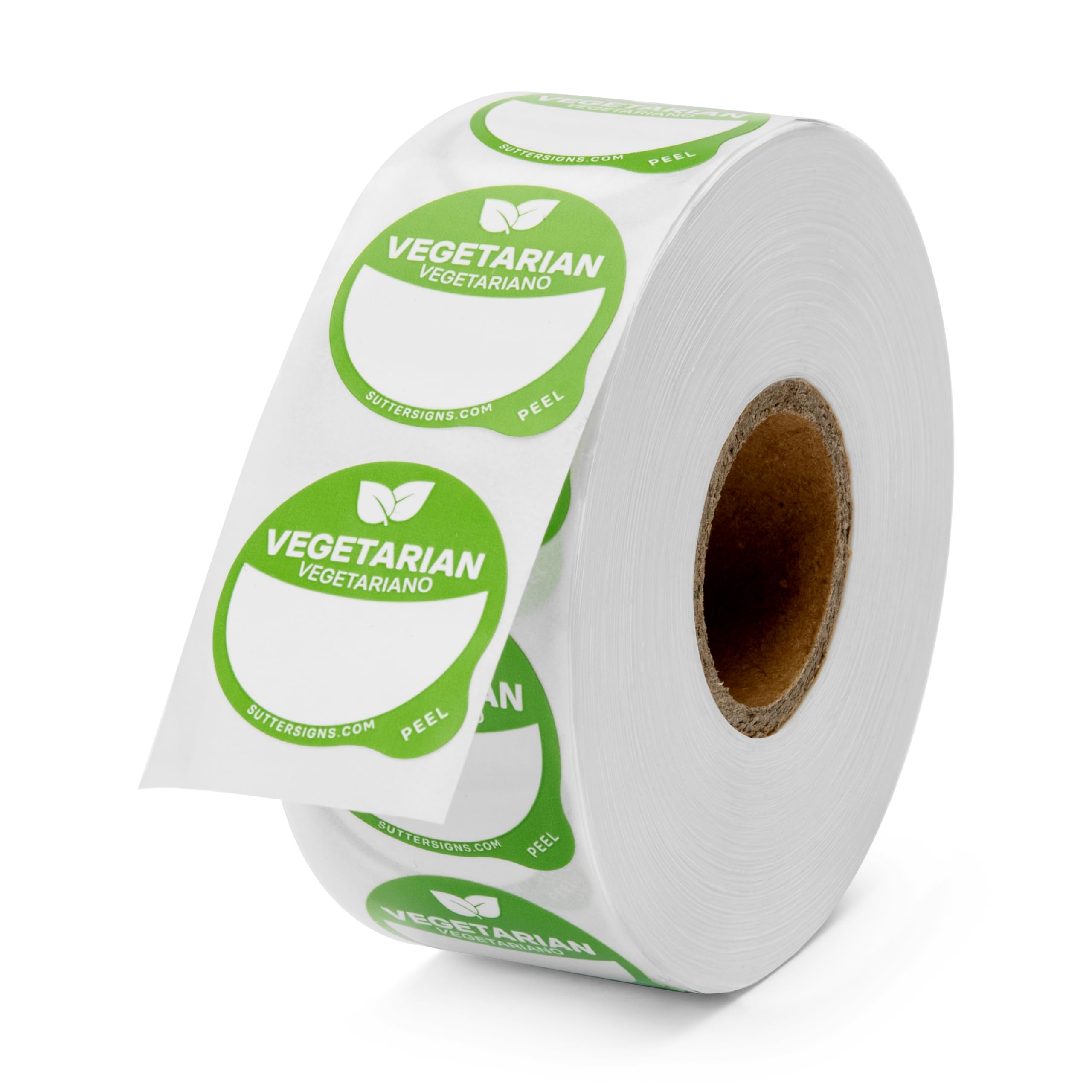Vegetarian Food Labels, 1" Dot Blank Sticker Labels 1000 pcs