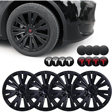 Copriruota Tesla Model Y 19 Pollici Nero Opaco - Stile Uberturbine Per Gemini 2020-2023 - Foto 5