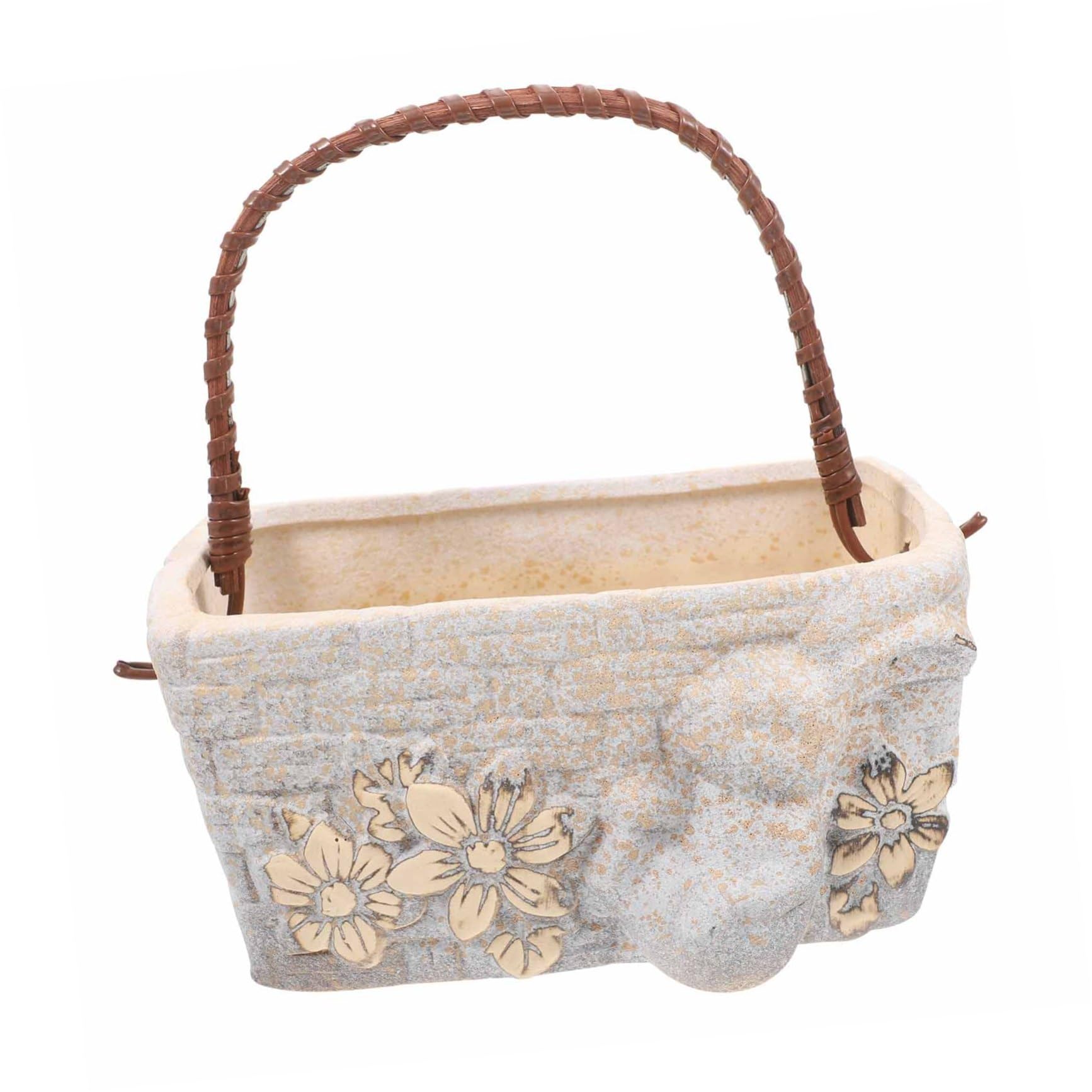 Pot de fleurs en céramique lapin ifundom avec poignée pour mini succulente