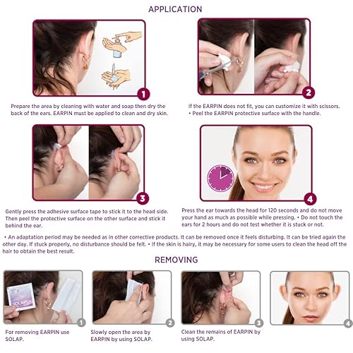 Miniatura 9 de EARPIN - Corrector cosmético de silicona para oídos, resuelve problemas de orejas grandes con calcomanías de oreja al fijar las orejas traseras,