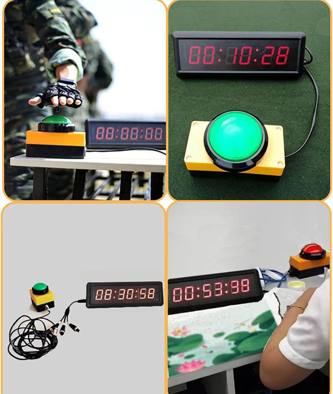 Reloj digital LED, temporizador de gimnasio con control remoto, temporizador, cuenta atrás, cronómetro, alarma, pantalla clara para deportes y competiciones