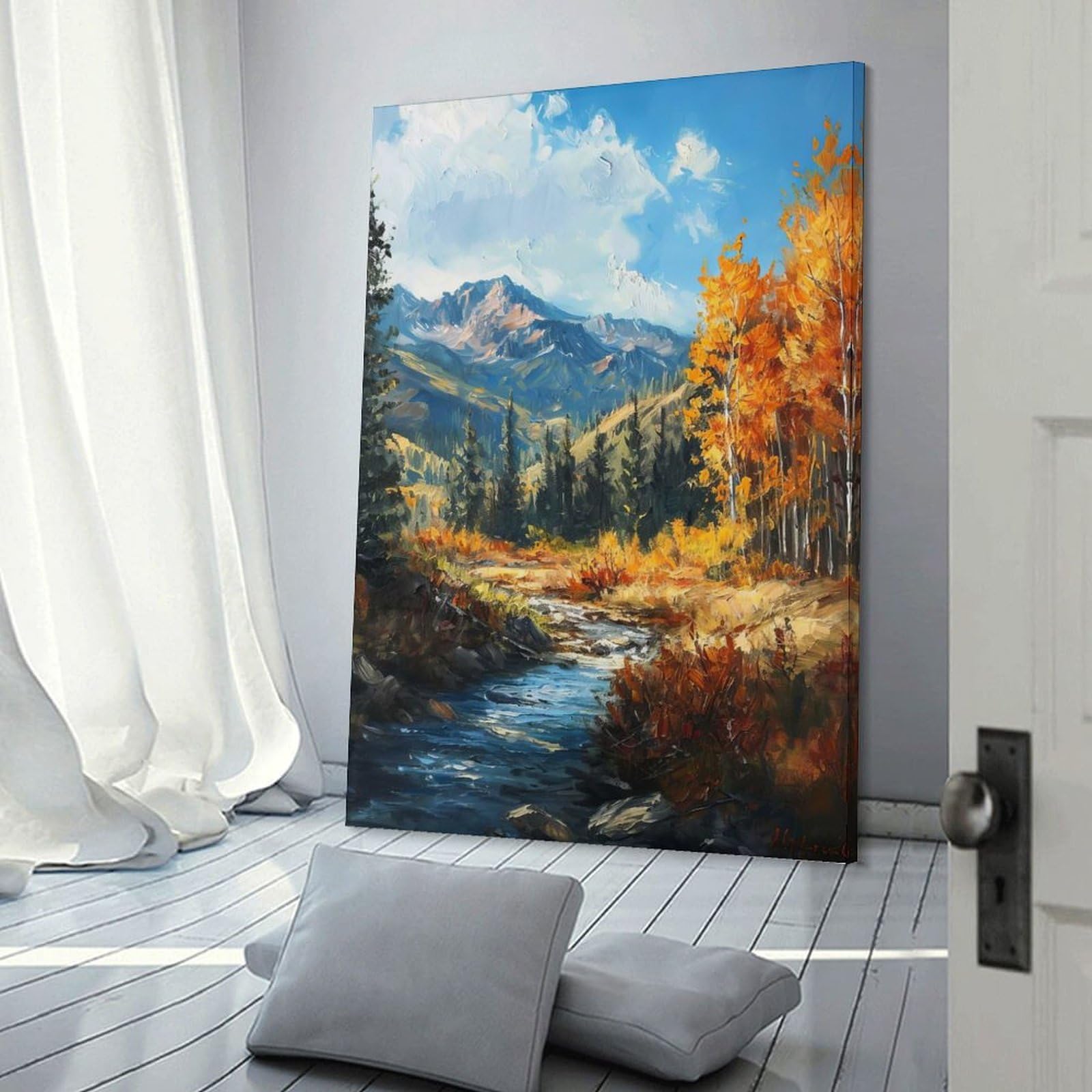 Junmoney Wall Picture Print Majestic Mountain Vista, 20x30inch(50x75cm), for Living Room, Bedroom Or Home Office, Thoughtful Wall Decor for Art Lovers