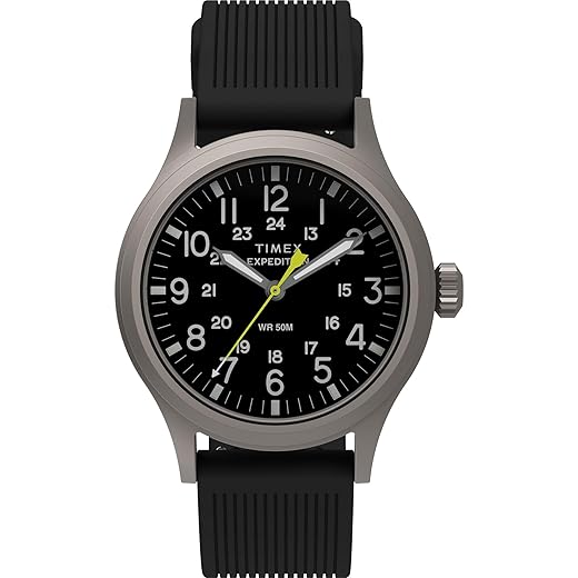 Timex Relógio masculino Expedition Scout de 40 mm - caixa preta de duas peças com mostrador preto prateado