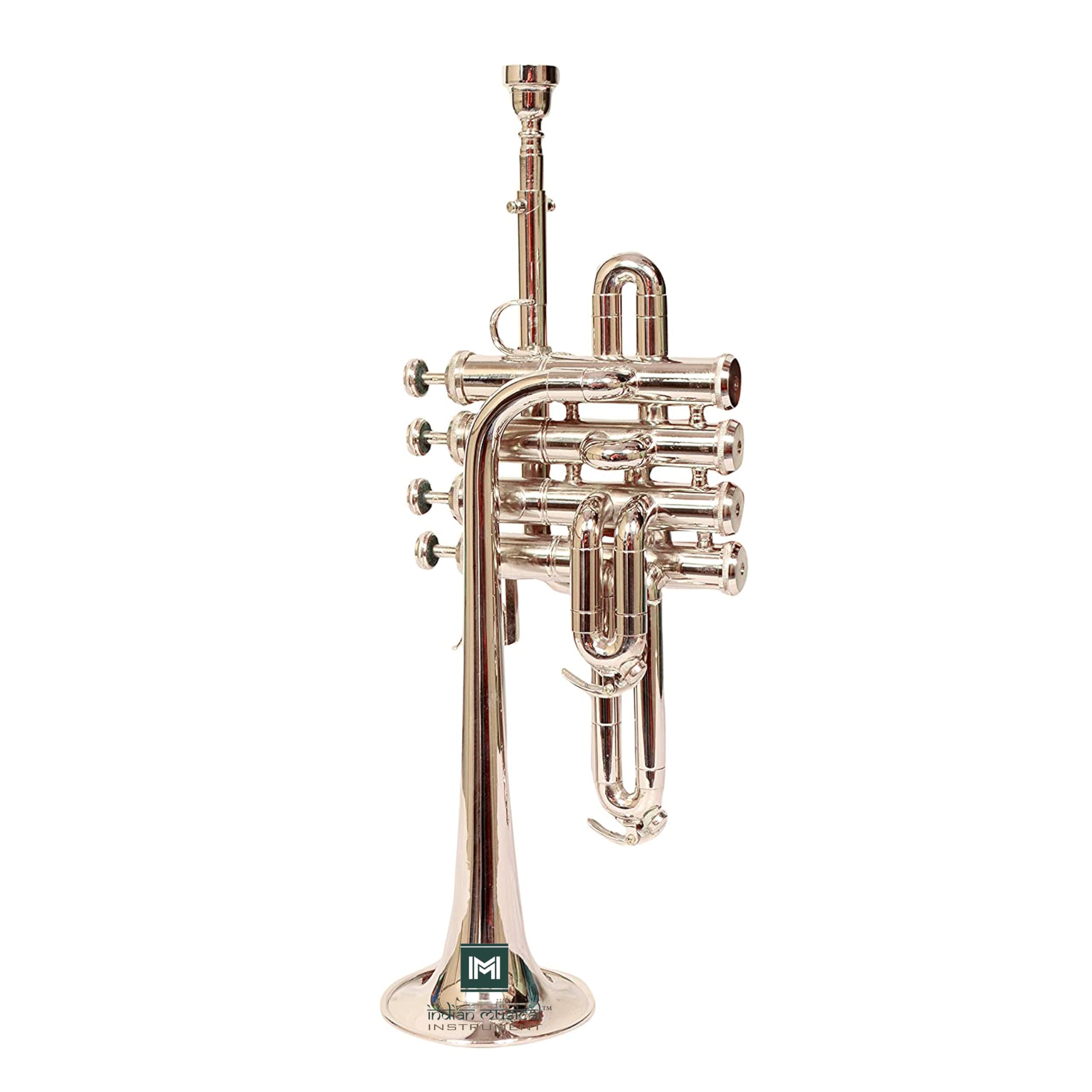 IMI Trompette Piccolo BB Pitch en laiton de qualité supérieure avec étui rigide et embouchure (nickel)