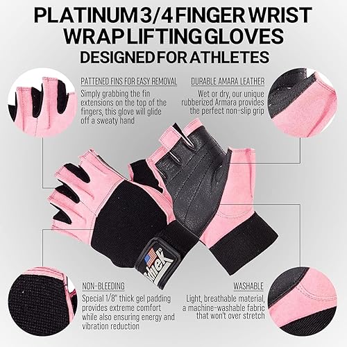 Miniatura 3 de Schiek Sports 530 Platinum - Guantes de levantamiento antideslizantes para muñeca