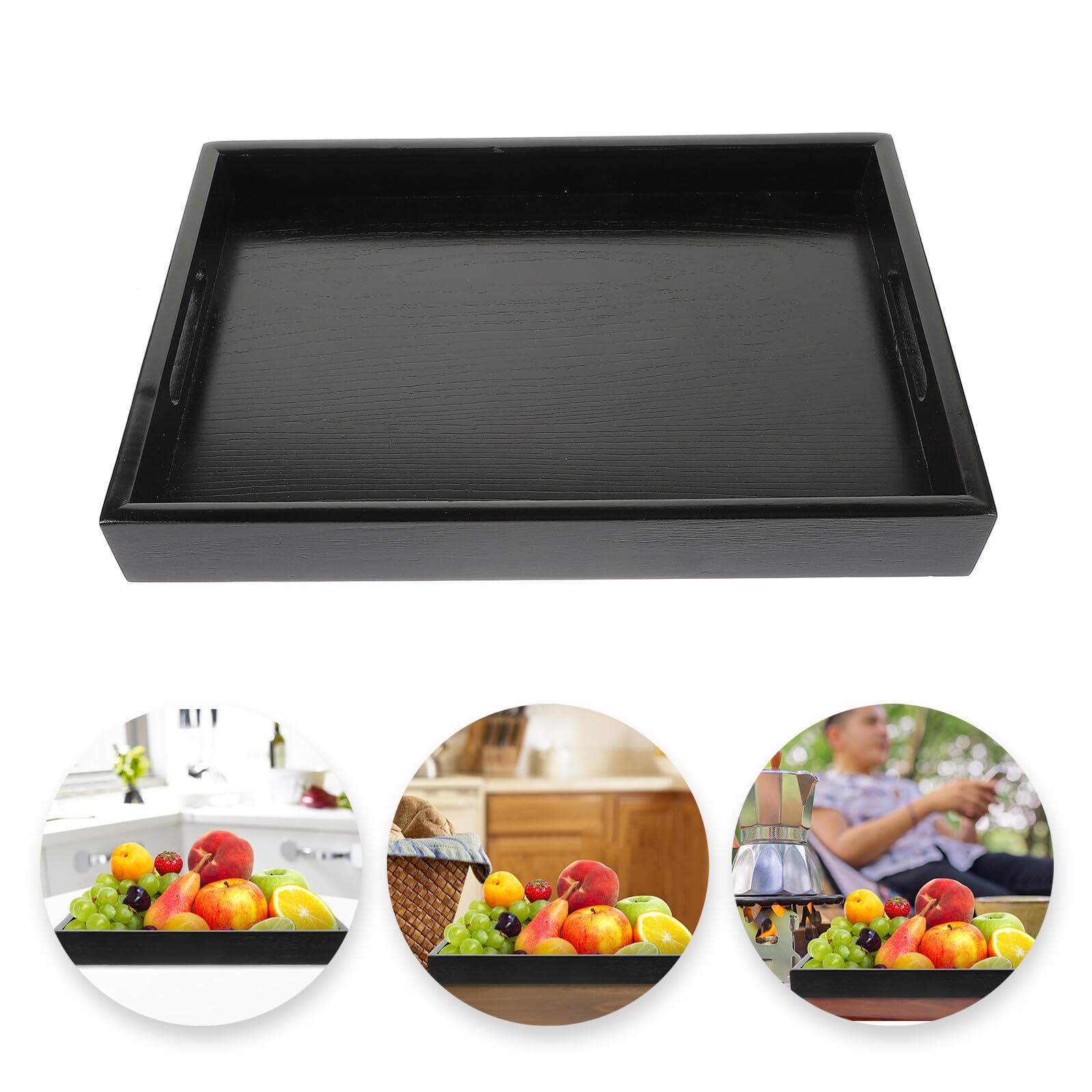 Bandeja de Madera Asa para Servir Aperitivos Bandeja para Guardar Frutas Cocina o Sala de Estar para Mesa de Centro