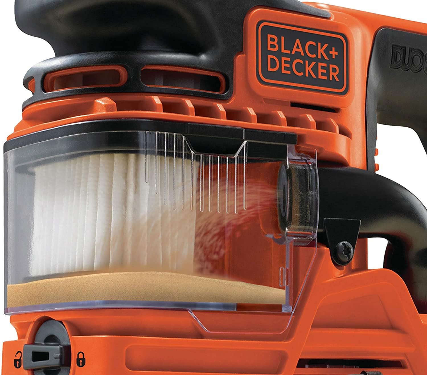 Black+Decker KA330EKA-QS - Lijadora orbital DUOSAND 260W 1/3 de hoja, 6 hojas de lija, maletín
