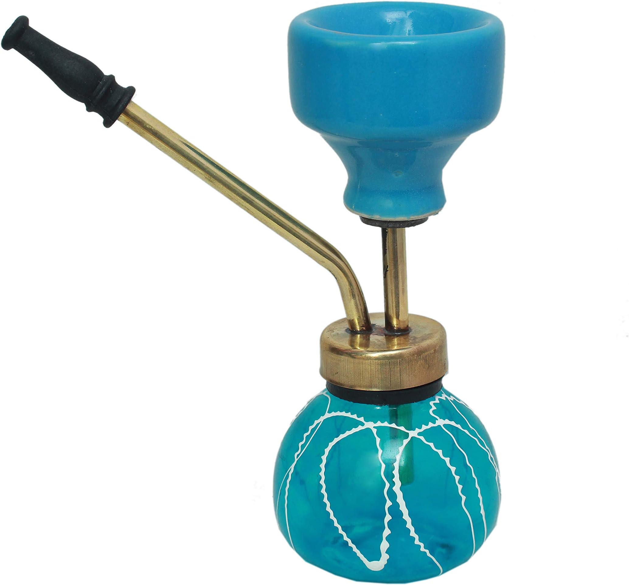 MegaStore 4 Inch Pocket Glass Hookah Smoking Hookah Ceramic Chillum/Hookah Bowl. (Blue)