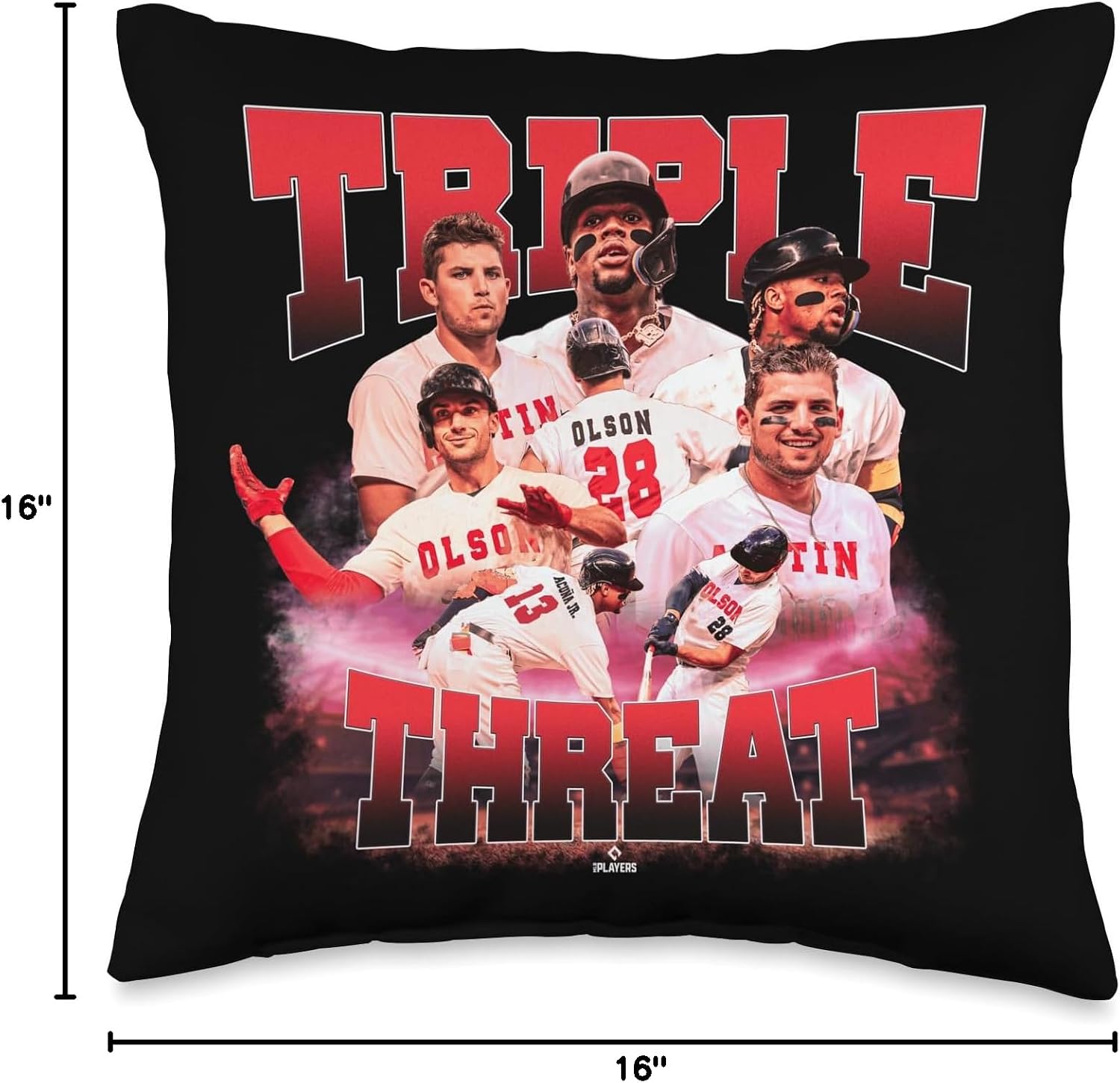 Acuna Jr. | Olson | Riley | Atlanta MLB Players | TRIO4002 Throw Pillow