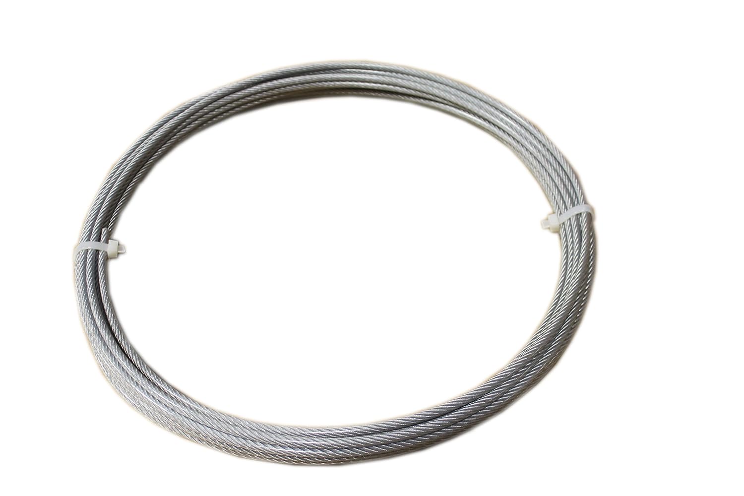 Loos Stainless Steel 302/304 Wire Rope, Vinyl Coated, 7x19 Strand Core ...