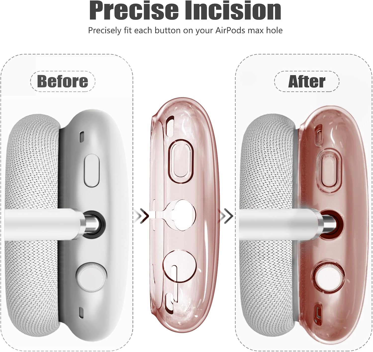 4 in 1 Set Case for AirPods Max Headphones, Anti-Scratch Sweat-Proof Ear Pad Covers/Ear Cups Cover/Headband Covers Protector for Apple AirPods Max 2024 USB-C /2020 Lightning (Dune Brown) - Image 4