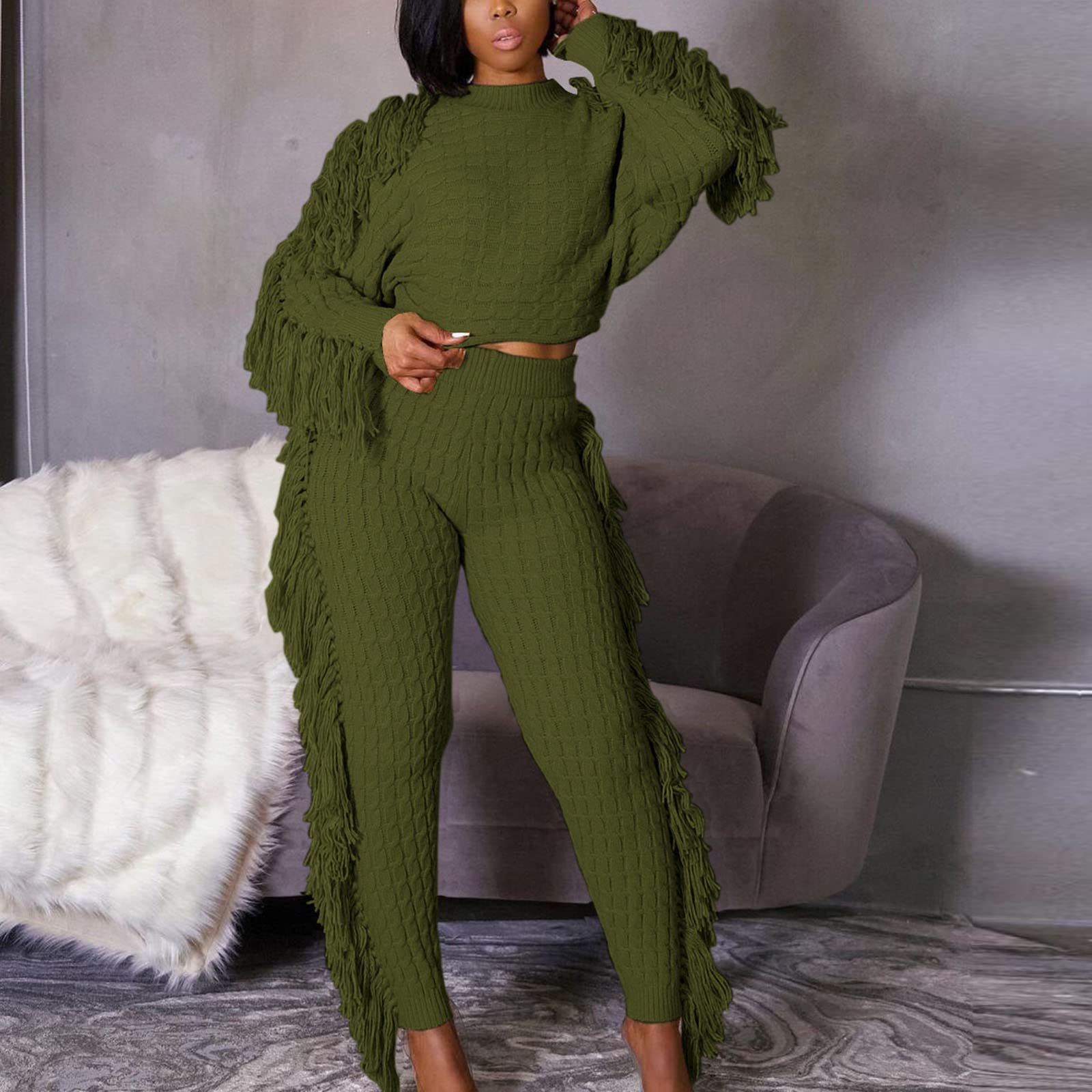 Tuta sportiva da donna, 2 pezzi, con cappuccio, casual, per il tempo libero, per lo sport, per il tempo libero, per lo sport, per il tempo libero, verde, M