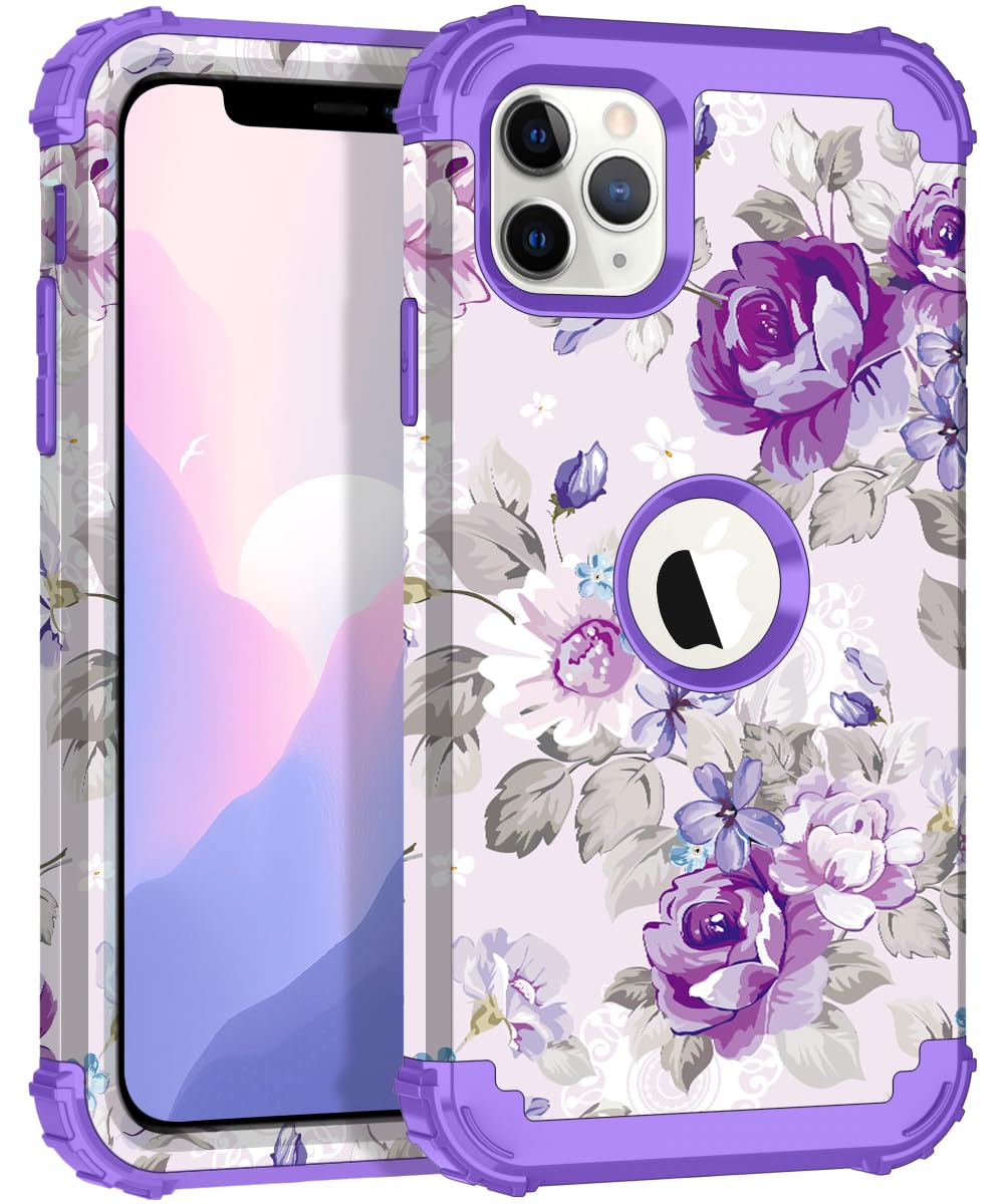 Hocase for iPhone 11 Pro Max Case, Heavy Duty Shockproof Protection Soft Silicone Rubber Bumper+Hard Plastic Hybrid Protective Case for iPhone 11 Pro