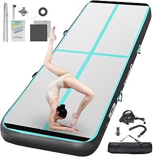 FBSPORT Inflatable Air Gymnastics Mat Training Mats 4/8 inches Thickness Gymnastics Tracks for Home Use/Training/Cheerlead...