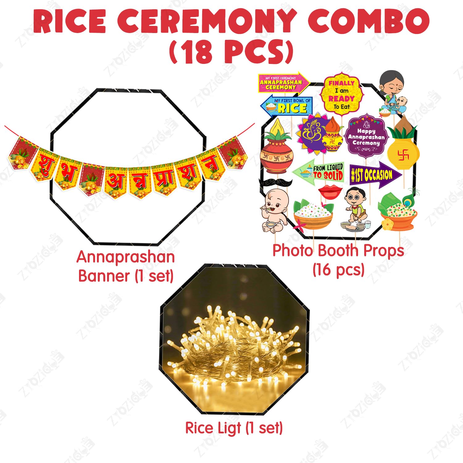 Annaprasanam Photo Booth Props - Rice Ceremony Decorations -2