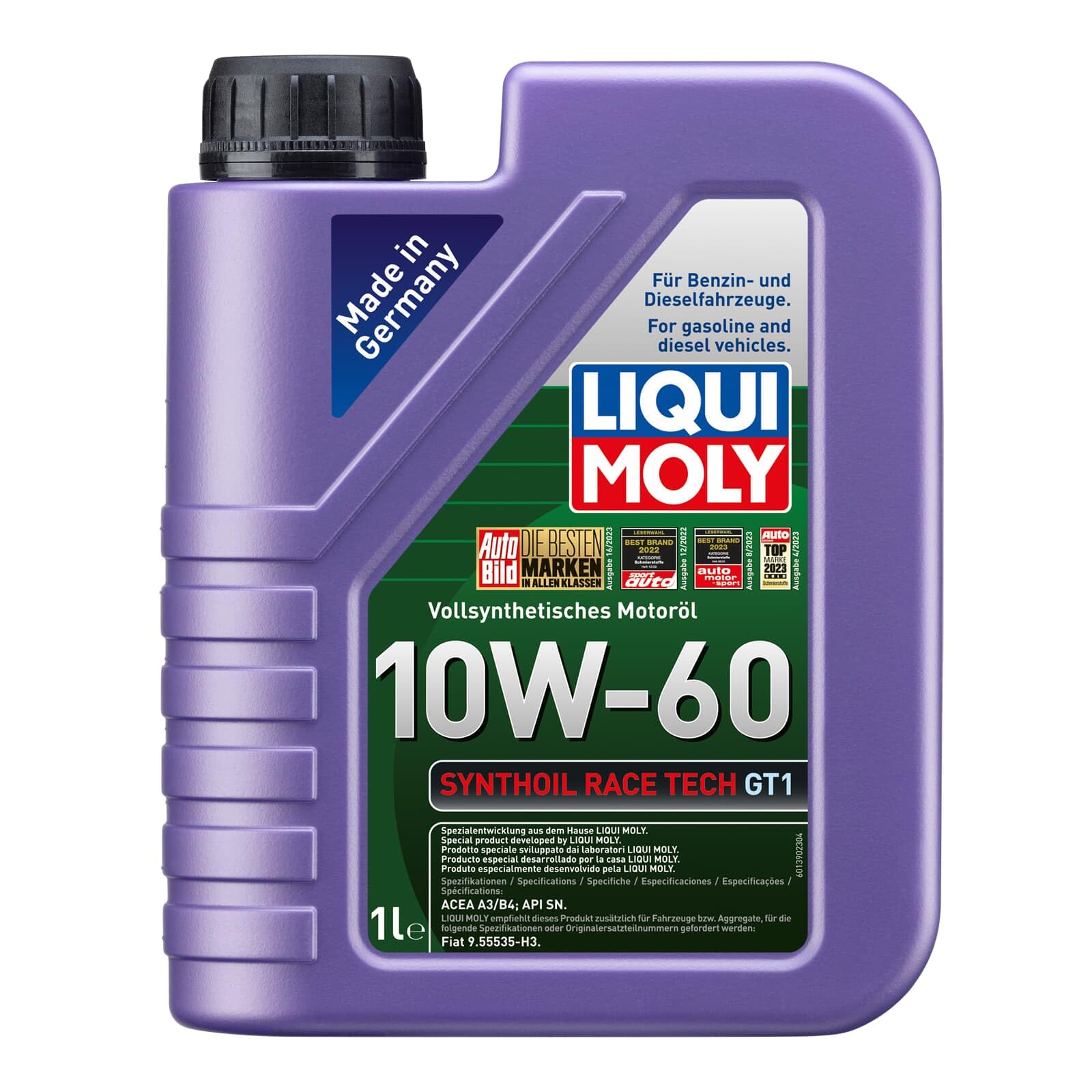 Liqui Moly 1390 Synthöl Race Tech Motoröl GT1 10 W-60, 1 L