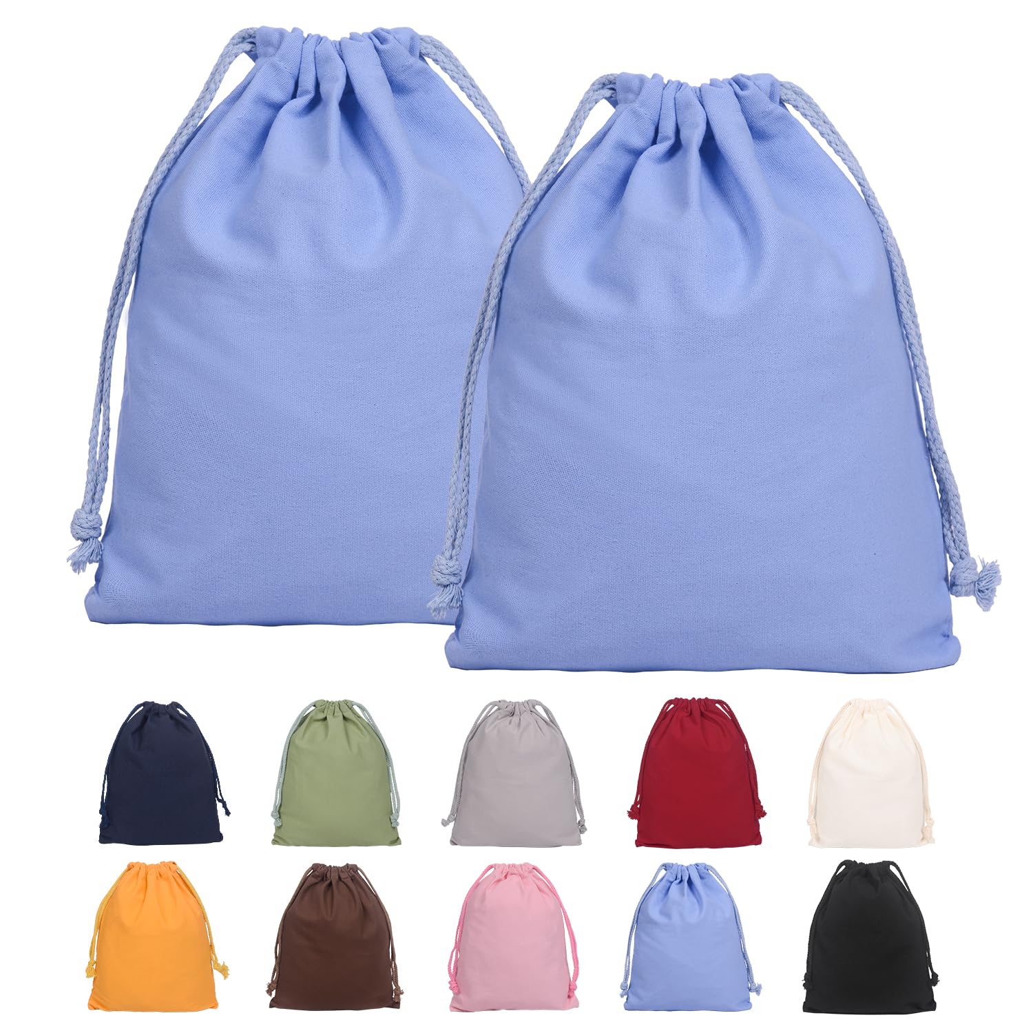 Drawstring Pouch Set, Blue — Compact & Spacious
