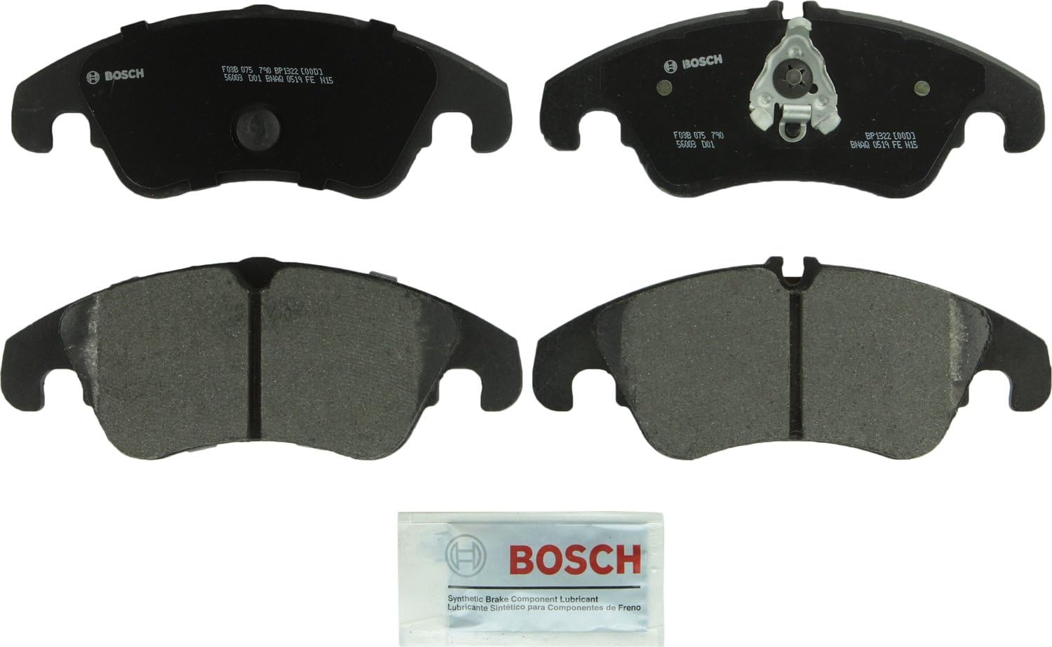 BOSCH BP1322 QuietCast Premium Semi-Metallic Disc Brake Pad Set - Compatible with Select Audi A4, A4 Quattro, A5, A5 Quattro, A6, A6 Quattro, A7 Quattro, Allroad, Q5, S4, S5; Mercedes-Benz E300; FRONT