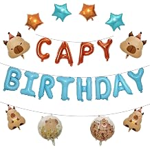 22PCS Capybara Birthday Party Decorations Birthday Banner Capybara Shaped Balloons Pentagram for Party Supplies Decor