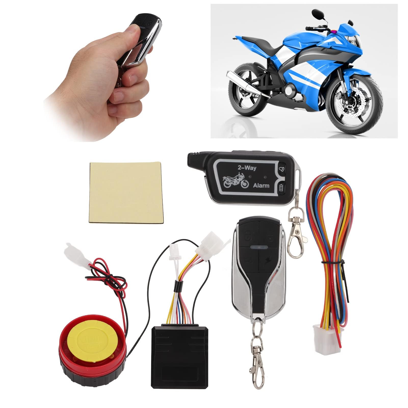 di Allarme a 2 Vie per Moto, Yosoo di Allarme a Due Vie per Moto Avviso Acustico a Vibrazione Telecomando LCD Antifurto Rapina Risparmio Energetico