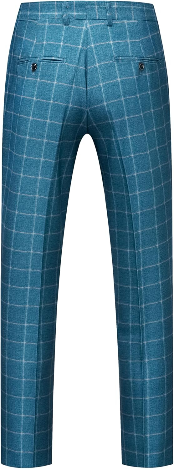 MOGU Mens 3-Piece Slim Fit Plaid Suit - Blazer, Vest, and Pants Set for Wedding, Prom, and Business - Image 5