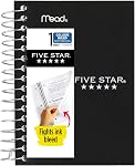 Five Star Spiral Notebook, Fat Lil’ Pocket Personal Notebook, College Ruled Paper, 200 Sheets, 5-1/2 inch x 3-1/2”, Assorted Colors, Color Will Vary, 6 Pack (38027)