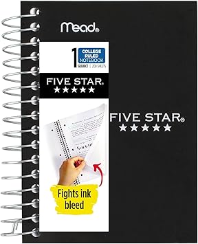 Five Star Spiral Notebook, Fat Lil' Pocket Notebook, College Ruled Paper, 200 Sheets, 5-1/2" x 3-1/2", Assorted Colors, Color Will Vary, 1 Count (45388)