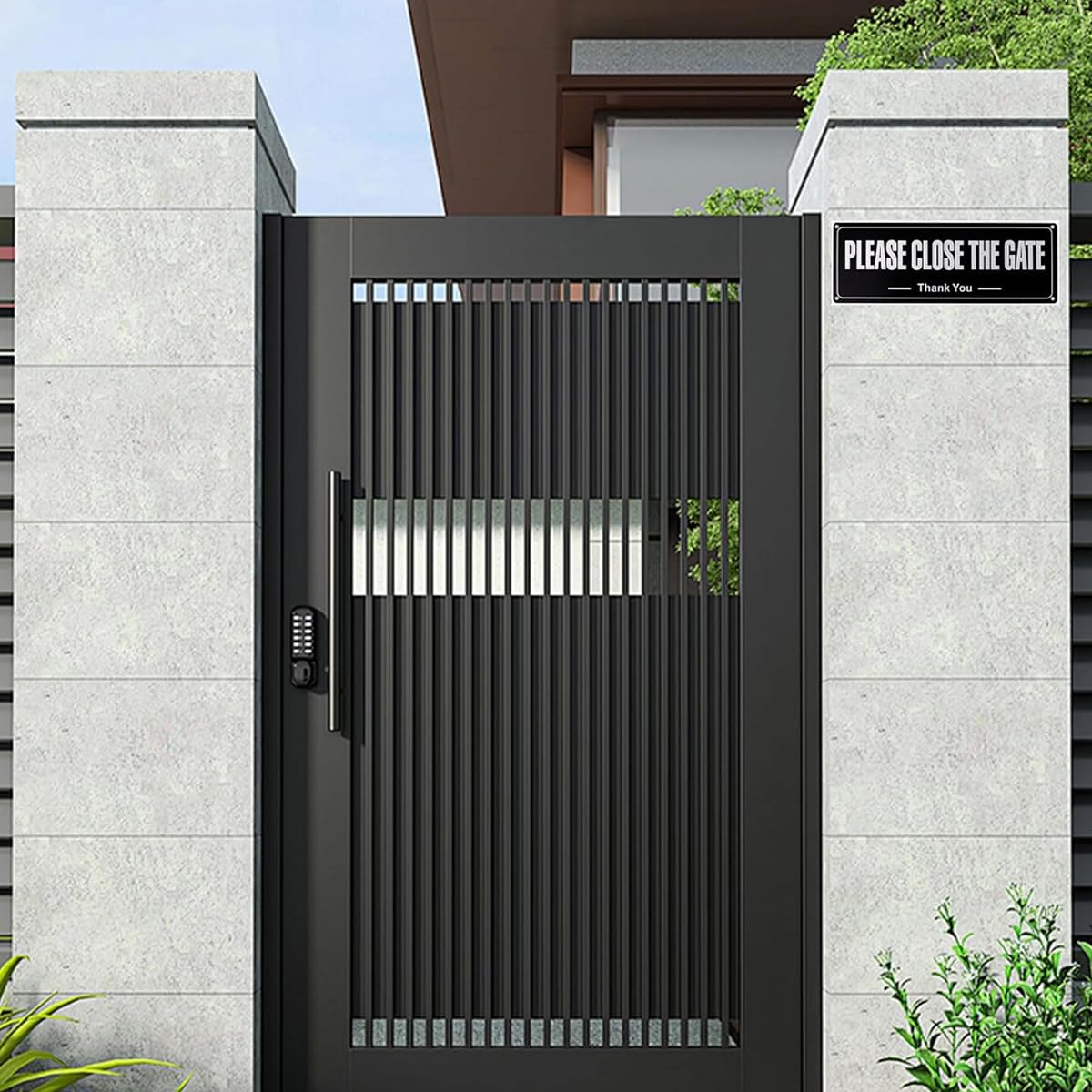 2 pezzi Cartello "Si prega di chiudere il cancello", cartelli e targhe personalizzati, cartello per porta, capanno, giardino, cortile, cancello, uso interno ed esterno, 25 x 9 cm