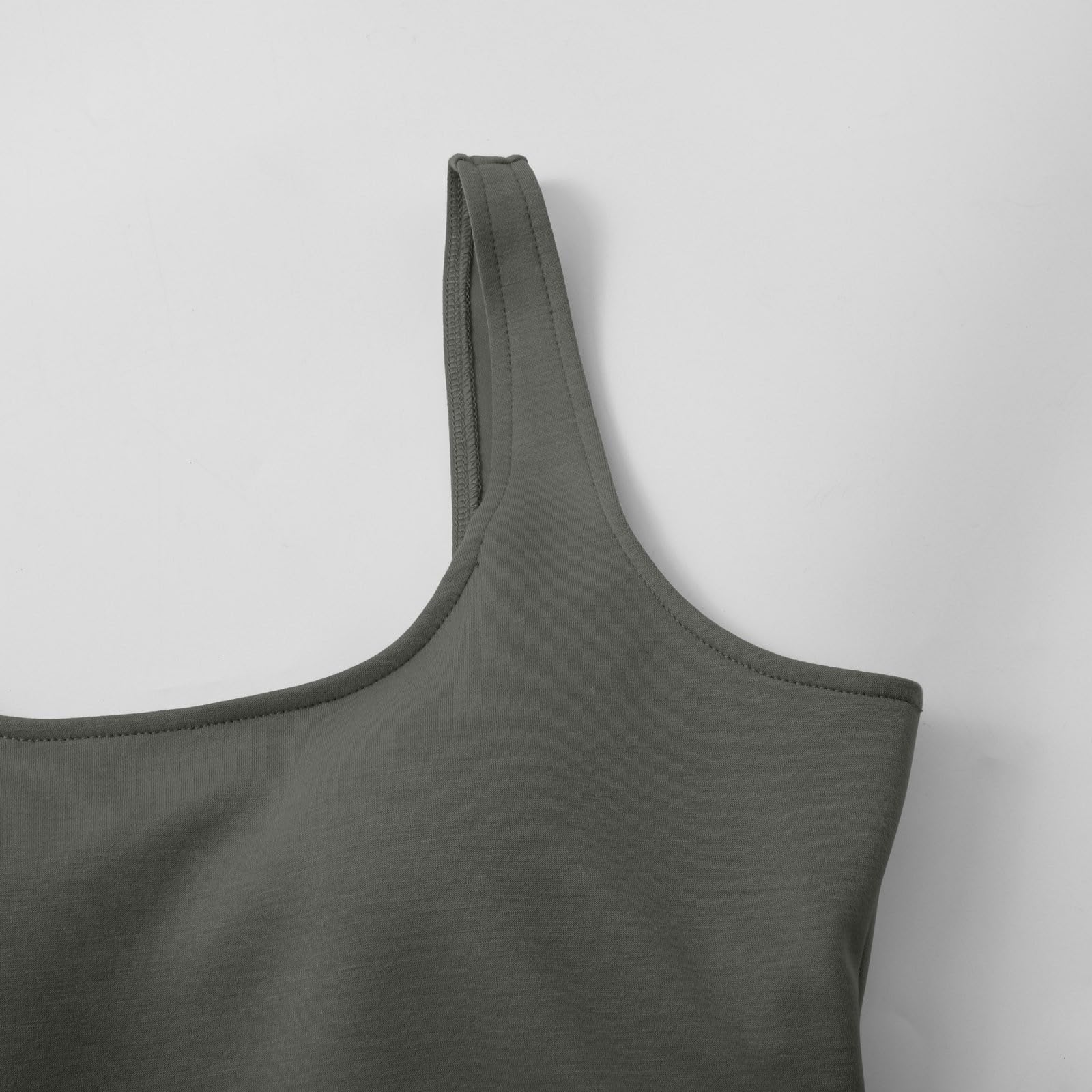 Camisola Tops para Mujer UK Soporte Levantamiento Algodón Sujetador Incorporado Cuello Cuadrado Chaleco Cami Correa Luz Agregar Acolchado Sin Mangas Tiras Yoga Ajuste Seco Moda Casual Gimnasio
