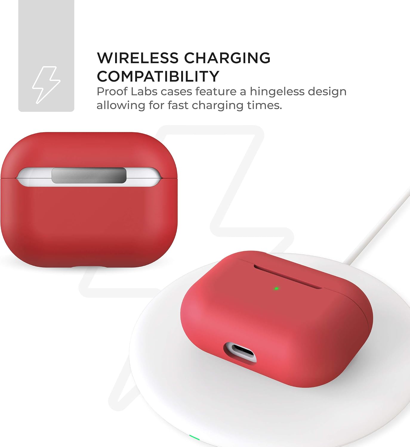 Proof Labs AirPods Pro Case Cover Protective Silicone (Lid Improved) (Red) - Image 5