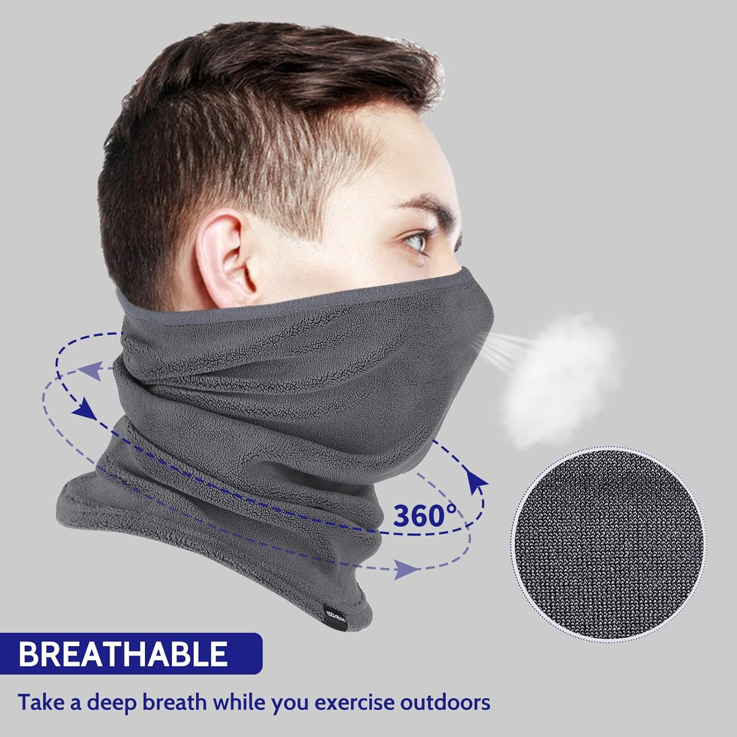 GXCROR Winter Neck Warmer Fleece Neck Gaiter for Skiing Motorcycle Bike Jogging Running Outdoor Sports for Men & Women - Image 2