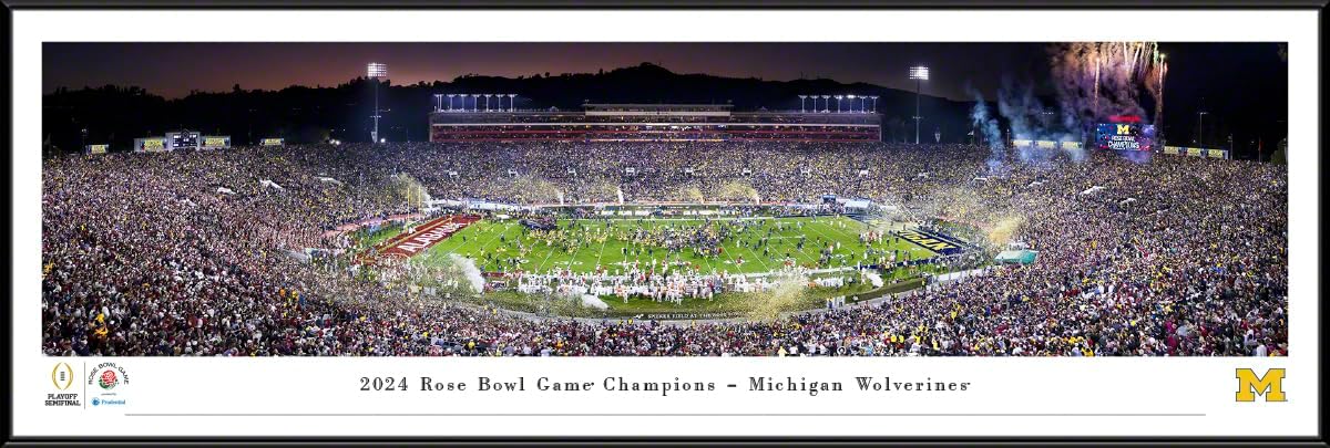 2024 Rose Bowl Champions, Michigan Wolverines - Unframed 40 x 13.5 Poster by Blakeway Panoramas