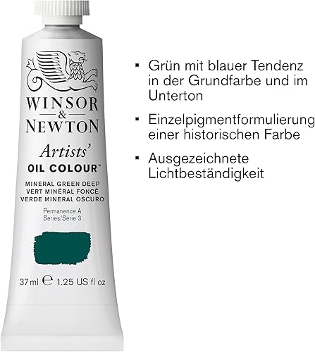 Miniatura 7 de Winsor & Newton Color al óleo para artistas, tubo de 1.3 fl oz (1.25 oz), verde mineral profundo