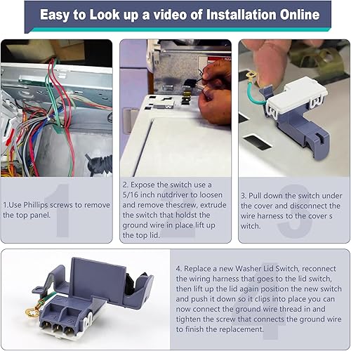 Miniatura 5 de Durable 8318084 - Repuesto para interruptor de tapa de lavadora, compatible con lavadoras Whirlpool y Kenmore, reemplaza AP3180933 PS886960