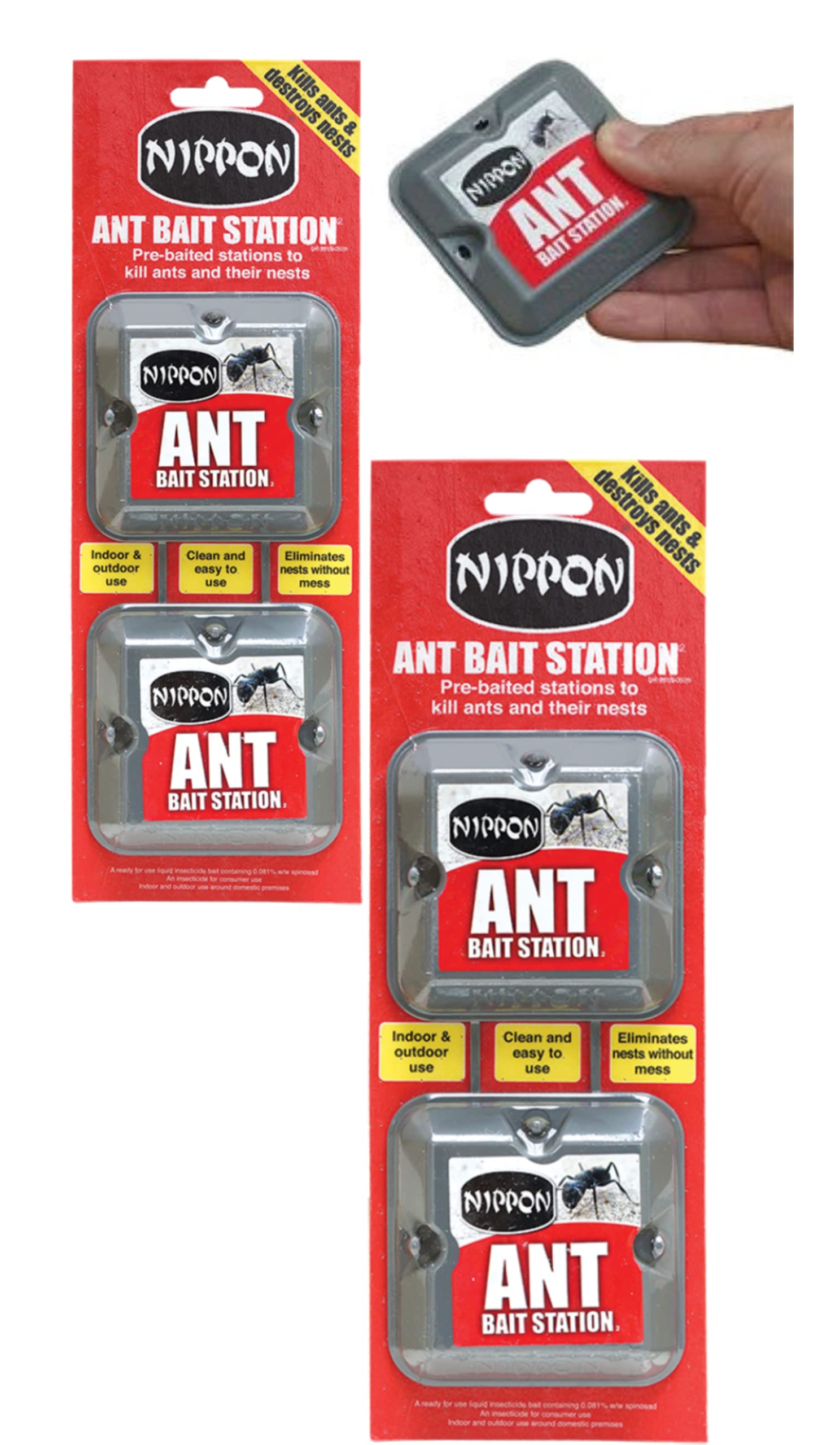 Nippon Ant Bait Station TwinPack Ant and Nest Killer Use Indoor And Outdoor Pack of 2