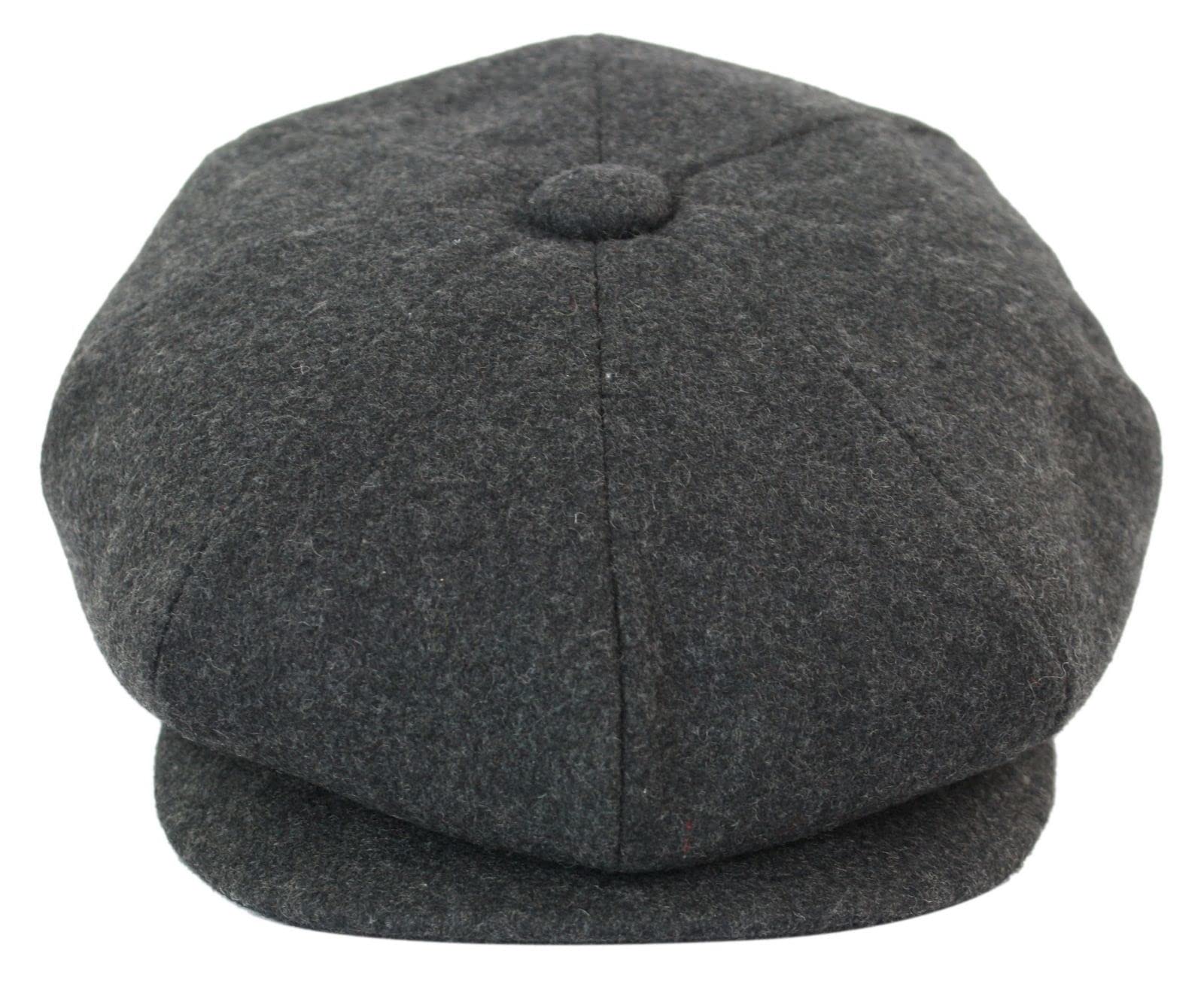 Infinity Leather Men's Peaky Blinders Newsboy 8 Panel Hat - Charcoal - M
