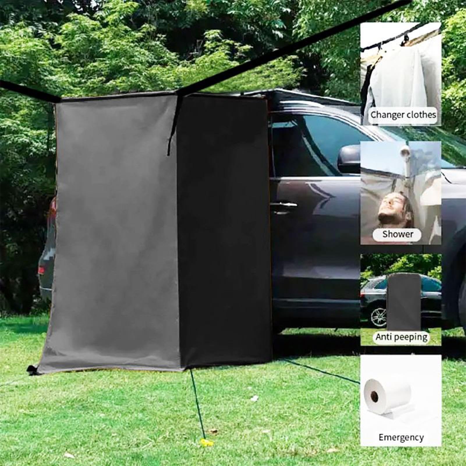 Generico Tenda per Doccia All'Aperto | Portatile per La Privacy A Lato Auto - Spogliatoio Privacy Impermeabile,per Uso in Esterno Viaggio Bagno Roulante Pontone Spiaggia Toilette Auto E Camion